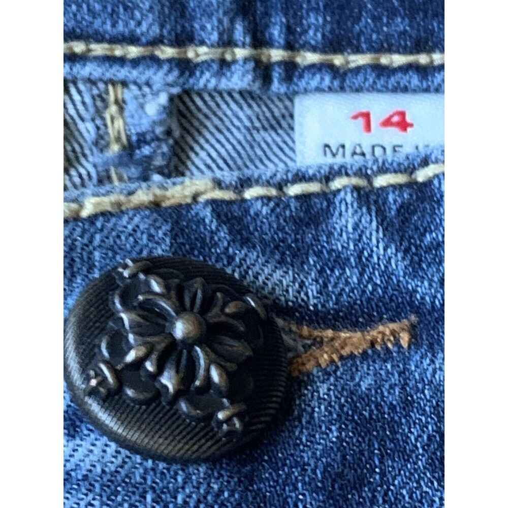 Supplies By Union Bay Tummy Smoothing Jeans Style Amy Embroidered Pockets Sz 14 - Picture 12 of 15